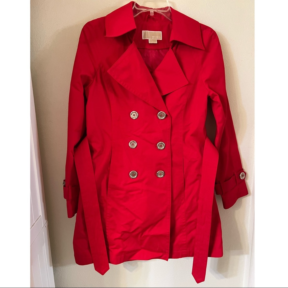 Michael Michael Kors, red double-breasted, trenchcoat size small
